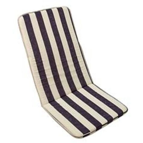 CUSCINO CIPRO A RIGHE BLU PER SEDIA RIPIEGABILE  cm.48x110h. spessore cm.3