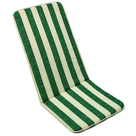 Cuscino cipro a righe verdi per sedia ripiegabile - cm.48x110h. spessore cm.3