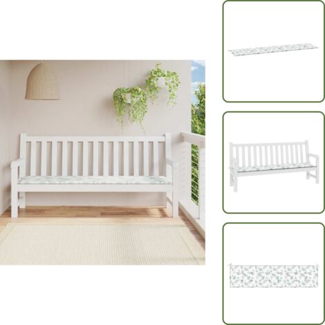 Cuscino con motivo foglie - vidaXL Cuscino Panca da Giardino Motivo a Foglie 200x50x4 cm Tessuto - Cuscino in tessuto Oxford