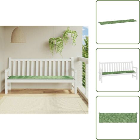 Cuscino con motivo foglie - vidaXL Cuscino Panca da Giardino Motivo a Foglie 200x50x4 cm Tessuto - Cuscino in tessuto Oxford