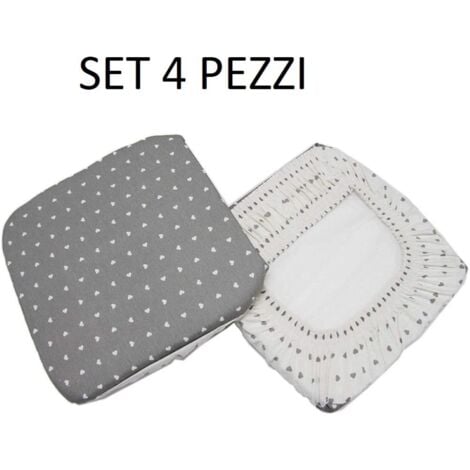 Set Cuscini Coprisedia 2 pezzi 40x40 Trapuntato Imbottito con 4 Alette