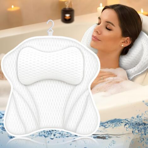 Cuscino Da Bagno Per Il Collo Con Ventose - In PU Impermeabile, Ergonomico Per Relax In Vasca O Spa - Foto 6