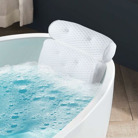 Blu Spa Poggiatesta con 4 Antiscivolo Ventose,per Testa,Vasca da Bagno Wishstar Cuscino da Bagno 