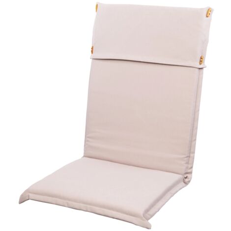 cuscino da esterno per sedia con schienale alto colore ecru, 47x43xh2.5 cm