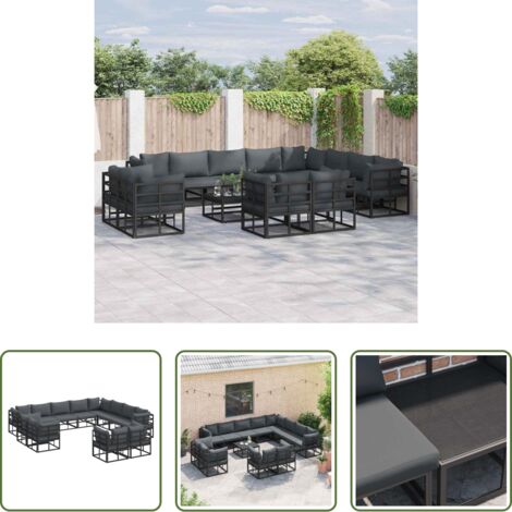 Cuscino da esterno -  Set Divano da Giardino con cuscino 12 pcs