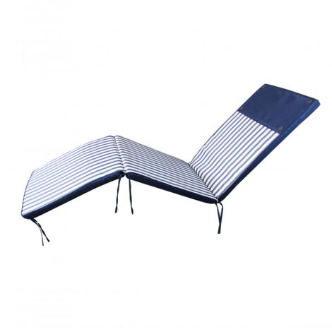 Cuscino da esterno sfoderabile in poliestere 173x47 cm per lettino -  Blue