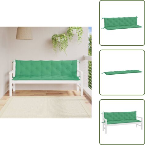 Cuscino da esterno - vidaXL Cuscini Panca da Giardino 2pz Verdi 180x50x7cm Tessuto Oxford - Cuscino per soggiorno