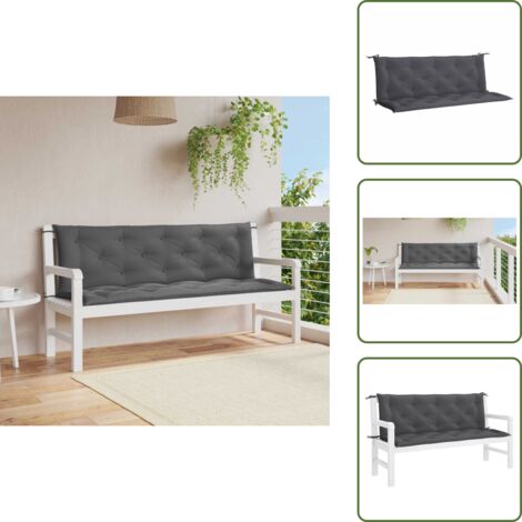 Cuscino da esterno - vidaXL Cuscini Panca Giardino 2pz Antracite 150x50x7cm Tessuto Oxford - Cuscino in tessuto Oxford