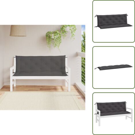 Cuscino da esterno - vidaXL Cuscini Panca Giardino 2pz Antracite 150x50x7cm Tessuto Oxford - Cuscino per soggiorno