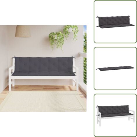 Cuscino da esterno - vidaXL Cuscini Panca Giardino 2pz Antracite 180x50x7cm Tessuto Oxford - Cuscino per soggiorno