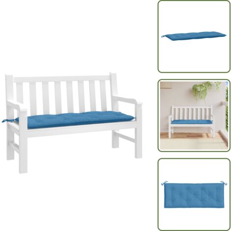 Cuscino da esterno - vidaXL Cuscino per Panca da Giardino Blu Mélange 120x50x7cm in Tessuto - Cuscino morbido
