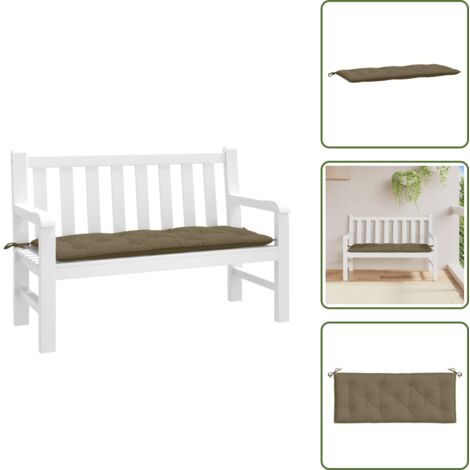 Cuscino da esterno - vidaXL Cuscino per Panca da Giardino Tortora Mélange 120x50x7cm - Cuscino per soggiorno