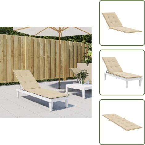 Cuscino da esterno - vidaXL Cuscino per Sdraio Beige (75+105)x50x4 cm - Cuscino per divano