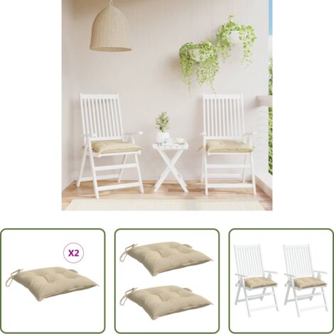 Cuscino da giardino -  Cuscini per Pallet 2 pz Beige 50x50x7 cm Tessuto Oxford