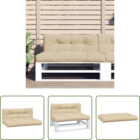 Cuscino da giardino -  Cuscini per Pallet 2 pz Beige in Tessuto