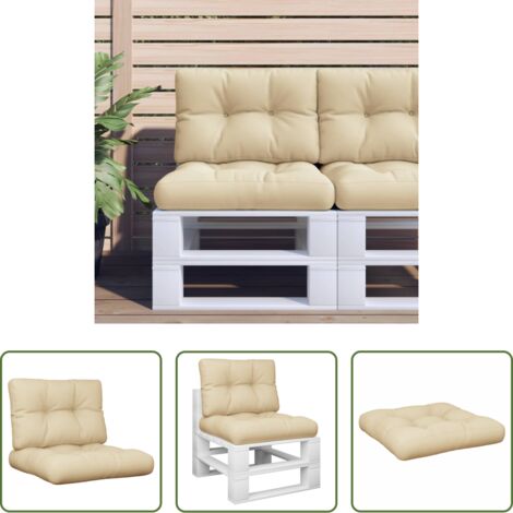 Cuscino da giardino -  Cuscini per Pallet 2 pz Beige in Tessuto