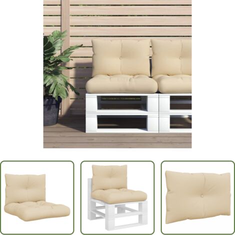 Cuscino da giardino -  Cuscini per Pallet 2 pz Beige in Tessuto