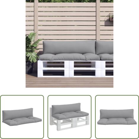 Cuscino da giardino -  Cuscini per Pallet 2 pz Grigi in Tessuto