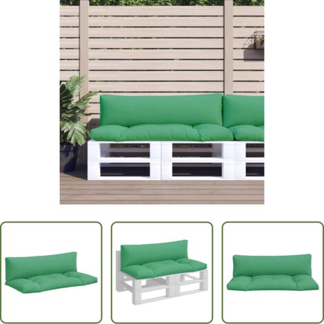 Cuscino da giardino -  Cuscini per Pallet 2 pz Verdi in Tessuto