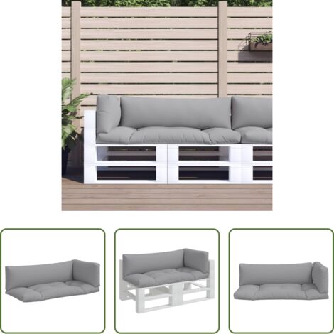 Cuscino da giardino -  Cuscini per Pallet 3 pz Grigi in Tessuto
