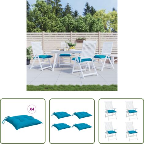 Cuscino da giardino -  Cuscini per Pallet 4 pz Azzurri 50x50x7 cm in Tessuto Oxford