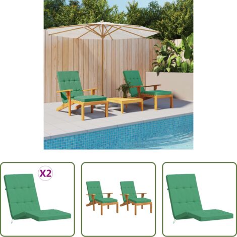 Cuscino da giardino -  Cuscini per Sedia a Sdraio 2 pz Verde in Tessuto Oxford