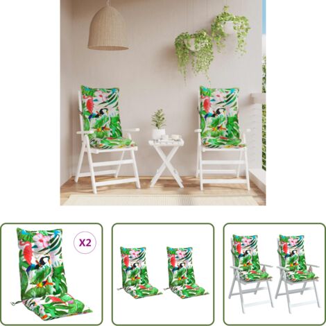 Cuscino da giardino -  Cuscini per Sedia Schienale Alto 2pz Multicolore Tessuto Oxford