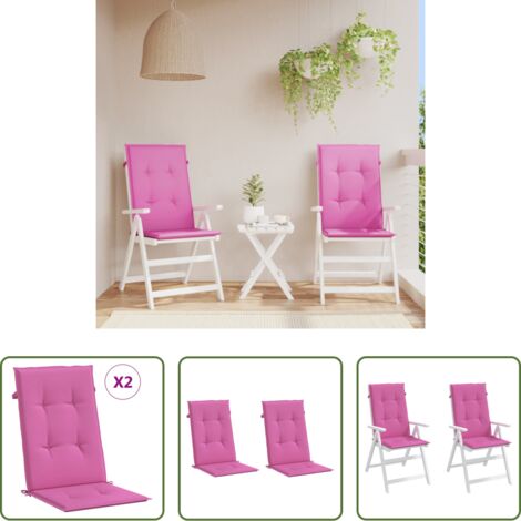 Cuscino da giardino -  Cuscini per Sedie 2 pz Rosa 120x50x3 cm in Tessuto