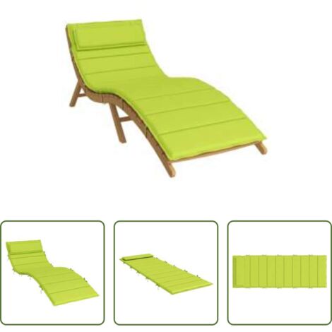 Cuscino da giardino -  Cuscino per Lounger Sole Verde 178 x 60 x 4 cm Tessuto Oxford