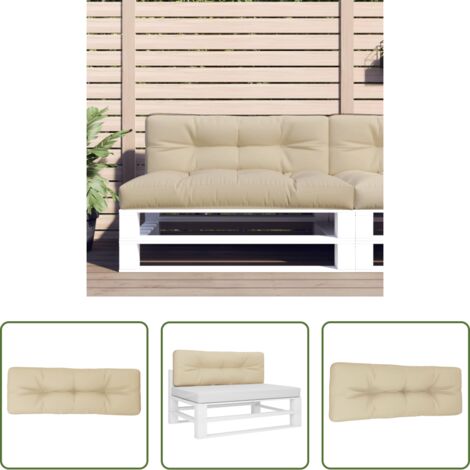 Cuscino da giardino -  Cuscino per Pallet Beige 120x40x12 cm in Tessuto