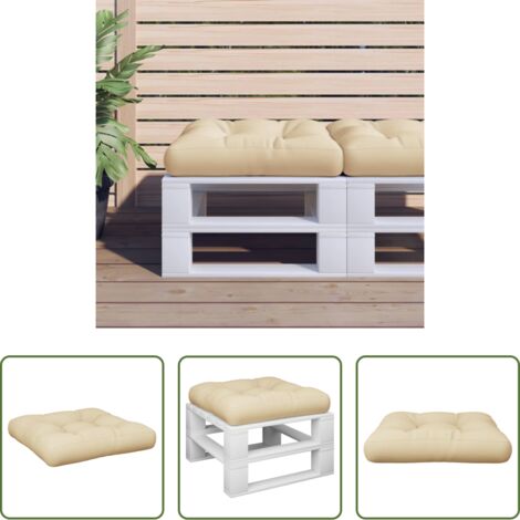 Cuscino da giardino -  Cuscino per Pallet Beige 58x58x10 cm in Tessuto