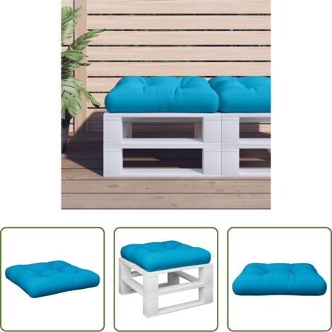 Cuscino da giardino -  Cuscino per Pallet Blu 50x50x12 cm in Tessuto