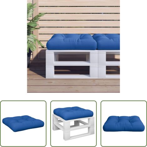 Cuscino da giardino -  Cuscino per Pallet Blu 58x58x10 cm in Tessuto