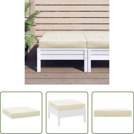 Cuscino da giardino -  Cuscino per Pallet Crema 60x60x9,5 cm in Tessuto