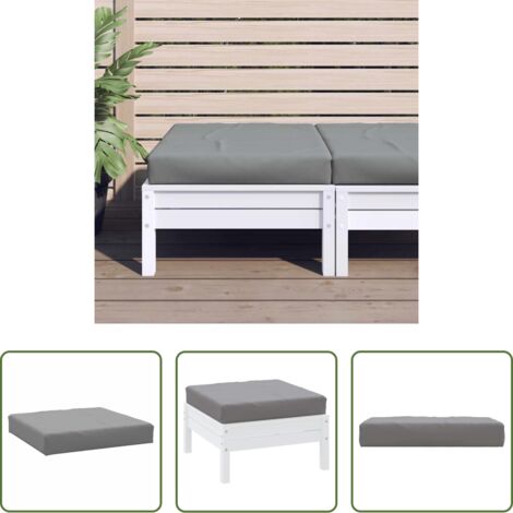 Cuscino da giardino -  Cuscino per Pallet Grigio 60x60x9,5 cm in Tessuto Oxford