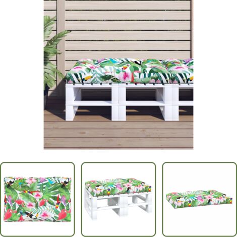 Cuscino da giardino -  Cuscino per Pallet Multicolore 120x80x12 cm in Tessuto