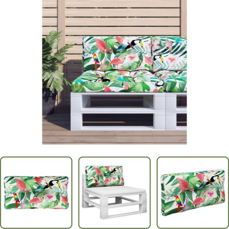 Cuscino da giardino -  Cuscino per Pallet Multicolore 80x40x12 cm in Tessuto