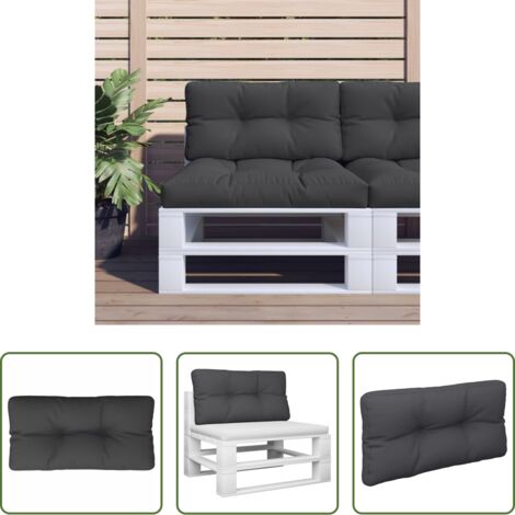 Cuscino da giardino -  Cuscino per Pallet Nero 80x40x12 cm in Tessuto
