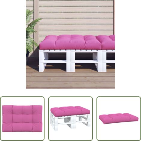 Cuscino da giardino -  Cuscino per Pallet Rosa 120x80x12 cm in Tessuto