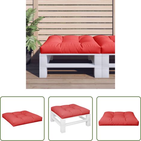 Cuscino da giardino -  Cuscino per Pallet Rosso 70x70x12 cm in Tessuto