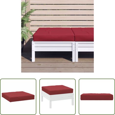 Cuscino da giardino -  Cuscino per Pallet Rosso Vino 60x60x9,5 cm in Tessuto Oxford