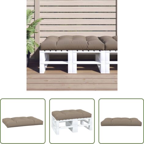Cuscino da Giardino -  Cuscino per Pallet Tortora 120x80x12 cm in Tessuto
