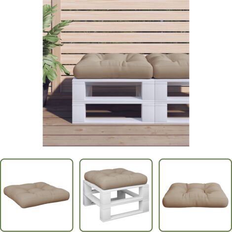 Cuscino da giardino -  Cuscino per Pallet Tortora 58x58x10 cm in Tessuto