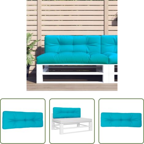 Cuscino da giardino -  Cuscino per Pallet Turchese 120x40x12 cm Tessuto
