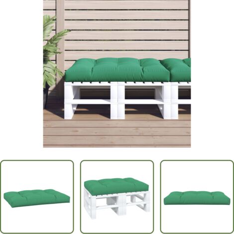Cuscino da giardino -  Cuscino per Pallet Verde 120x80x12 cm in Tessuto