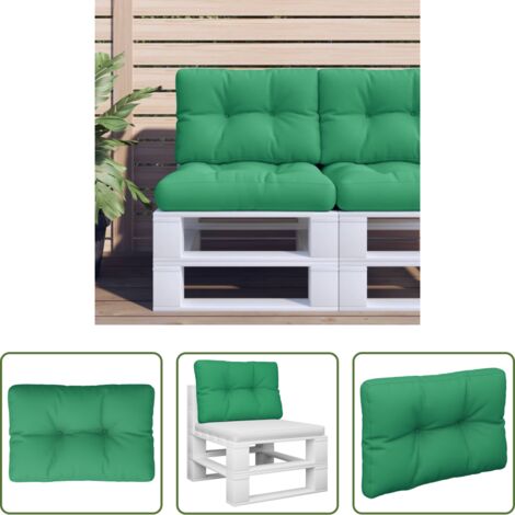 Cuscino da giardino -  Cuscino per Pallet Verde 60x40x12 cm in Tessuto