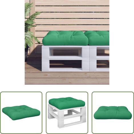 Cuscino da giardino -  Cuscino per Pallet Verde 60x60x12 cm in Tessuto