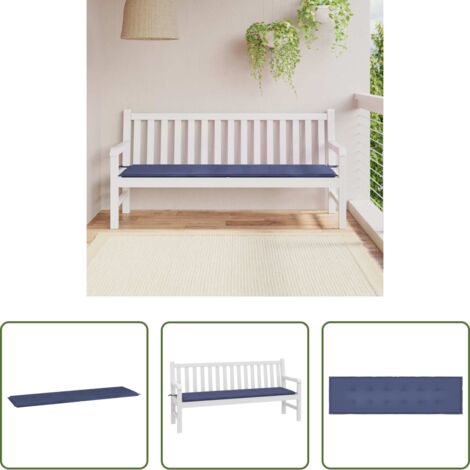 Cuscino da giardino -  Cuscino per Panca Blu Marino 180x50x4 cm in Tessuto Oxford
