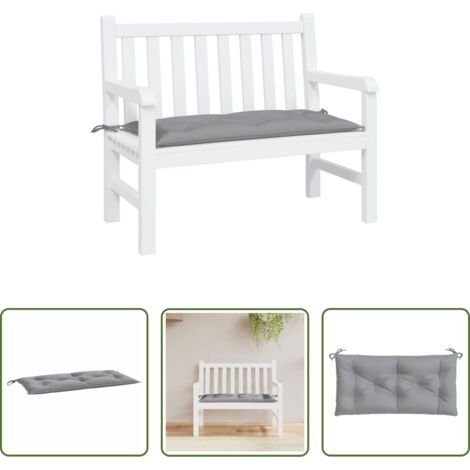 Cuscino da giardino -  Cuscino per Panca Grigio 100x50x7 cm in Tessuto Oxford