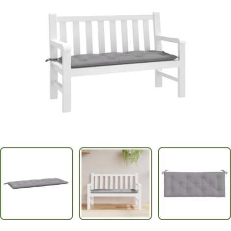 Cuscino da giardino -  Cuscino per Panca Grigio 120x50x7 cm in Tessuto Oxford